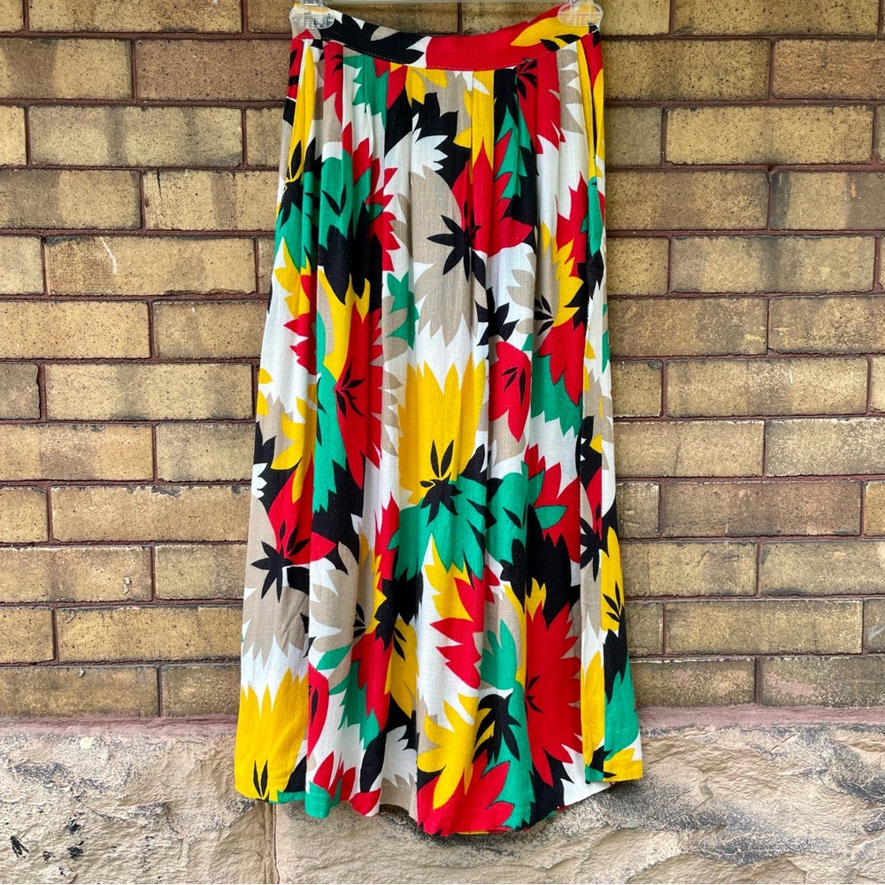 Vintage Linen Midi Skirt